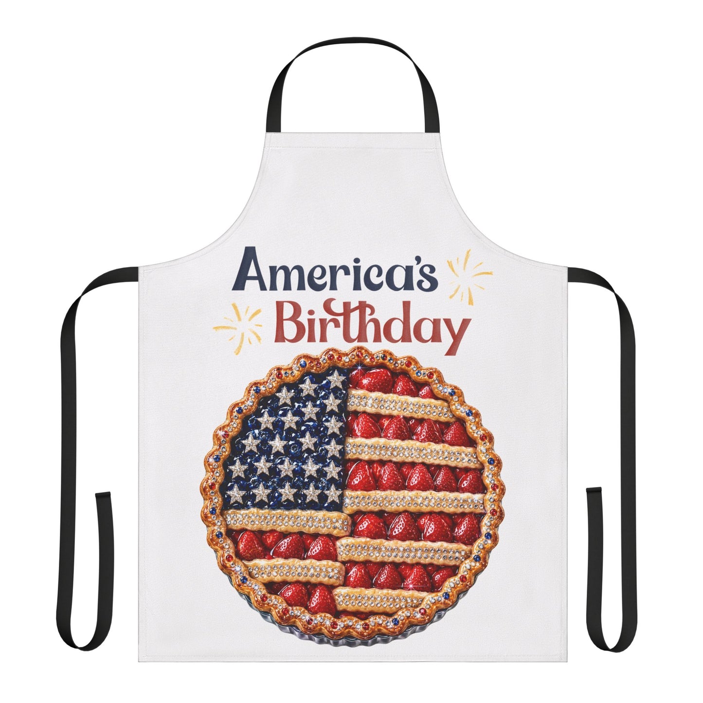4th of July Apron | America's Birthday Flag Pie Apron | Patriotic BBQ Gift