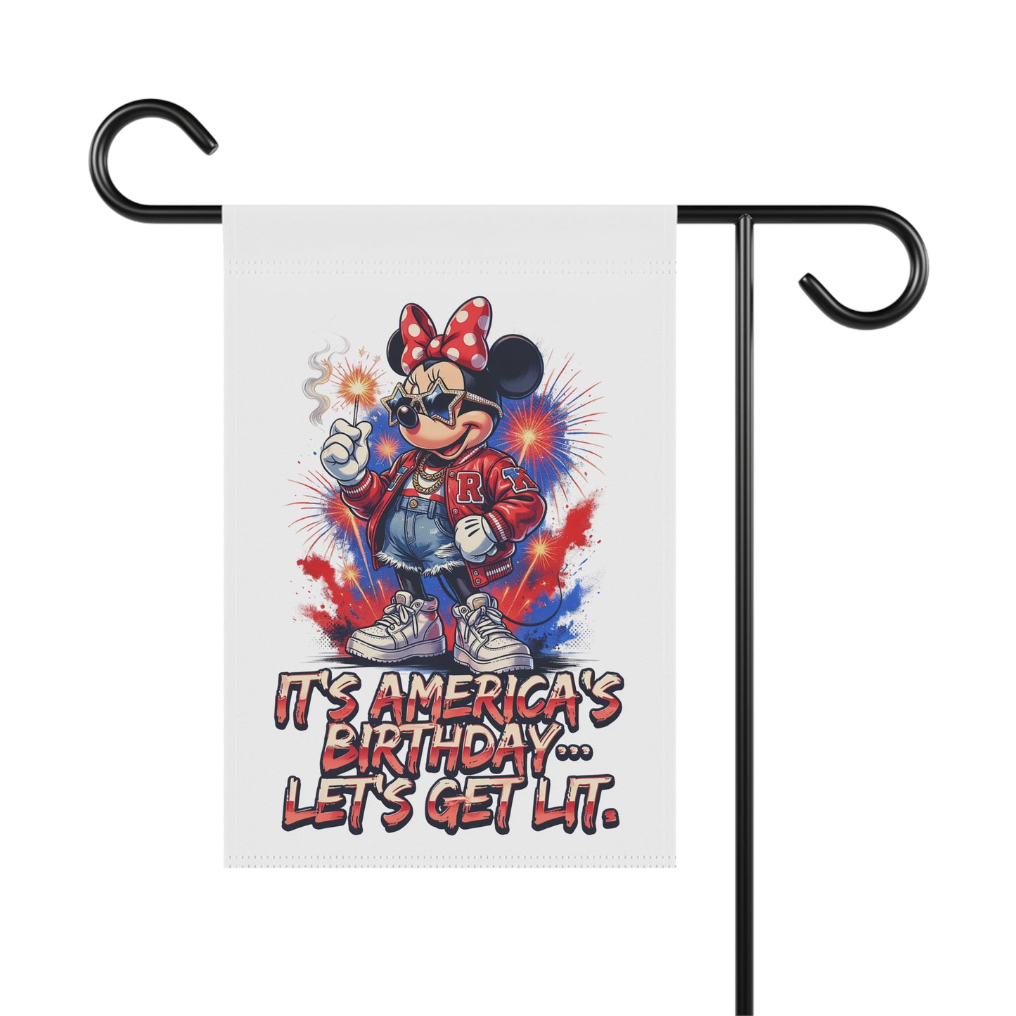 Patriotic Garden Flag | It's America's Birthday Let's Get Lit | Double-Sided 4th of July Outdoor Yard Flag
