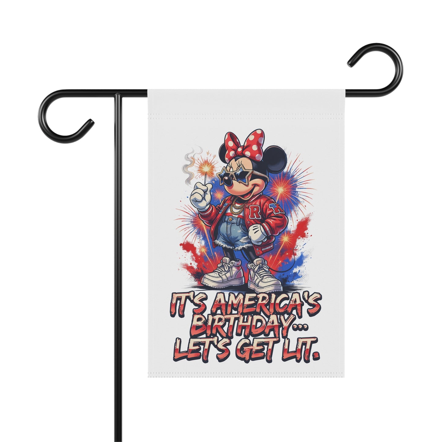 Patriotic Garden Flag | It's America's Birthday Let's Get Lit | Double-Sided 4th of July Outdoor Yard Flag