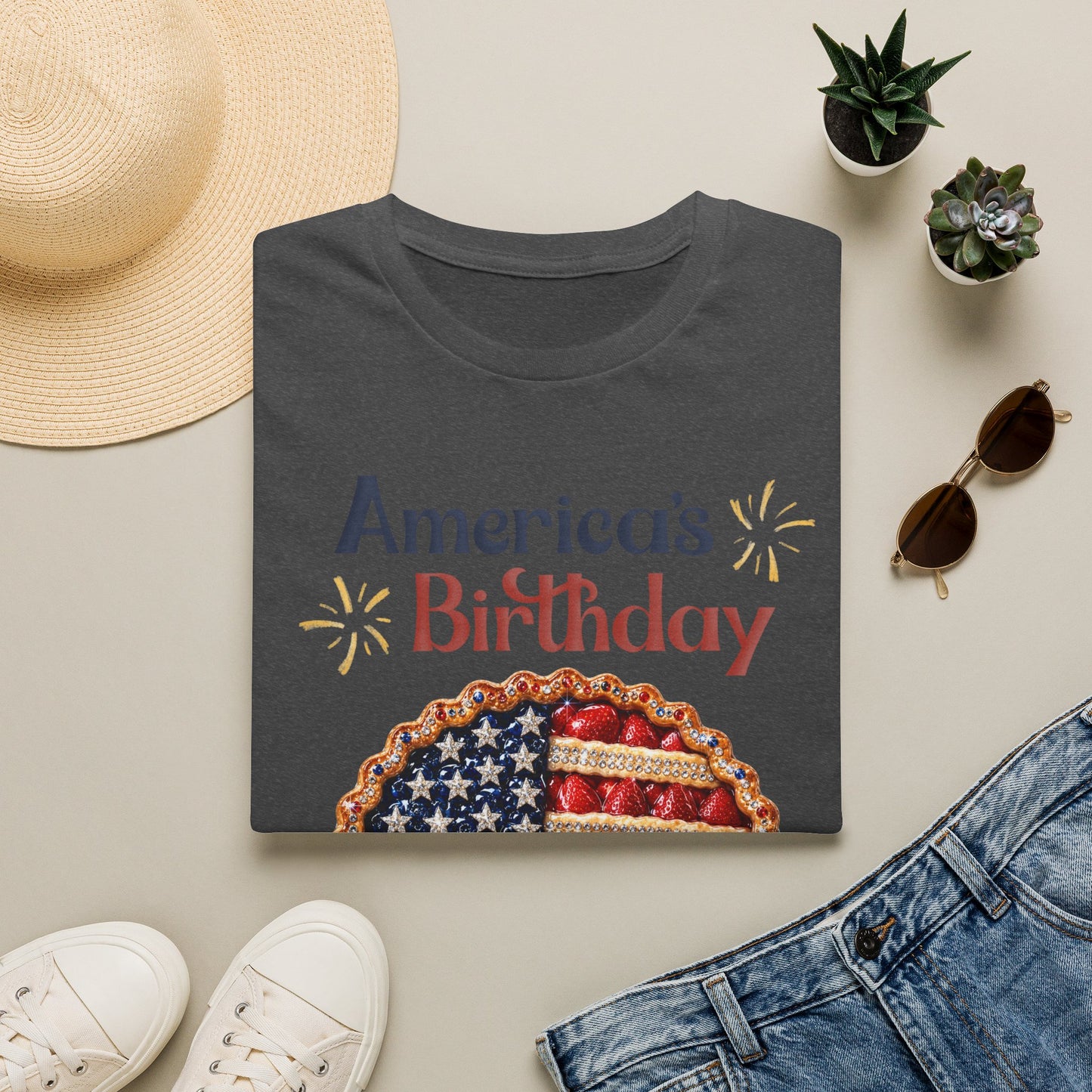 America's Birthday Shirt | Patriotic Pie Graphic Tee | Fourth of July T-Shirt