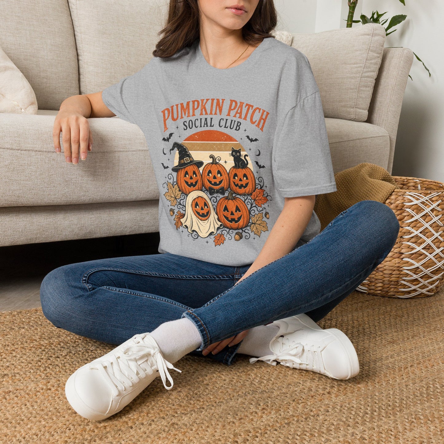 Pumpkin Patch Social Club T-Shirt | Retro Fall Pumpkin Graphic Tee
