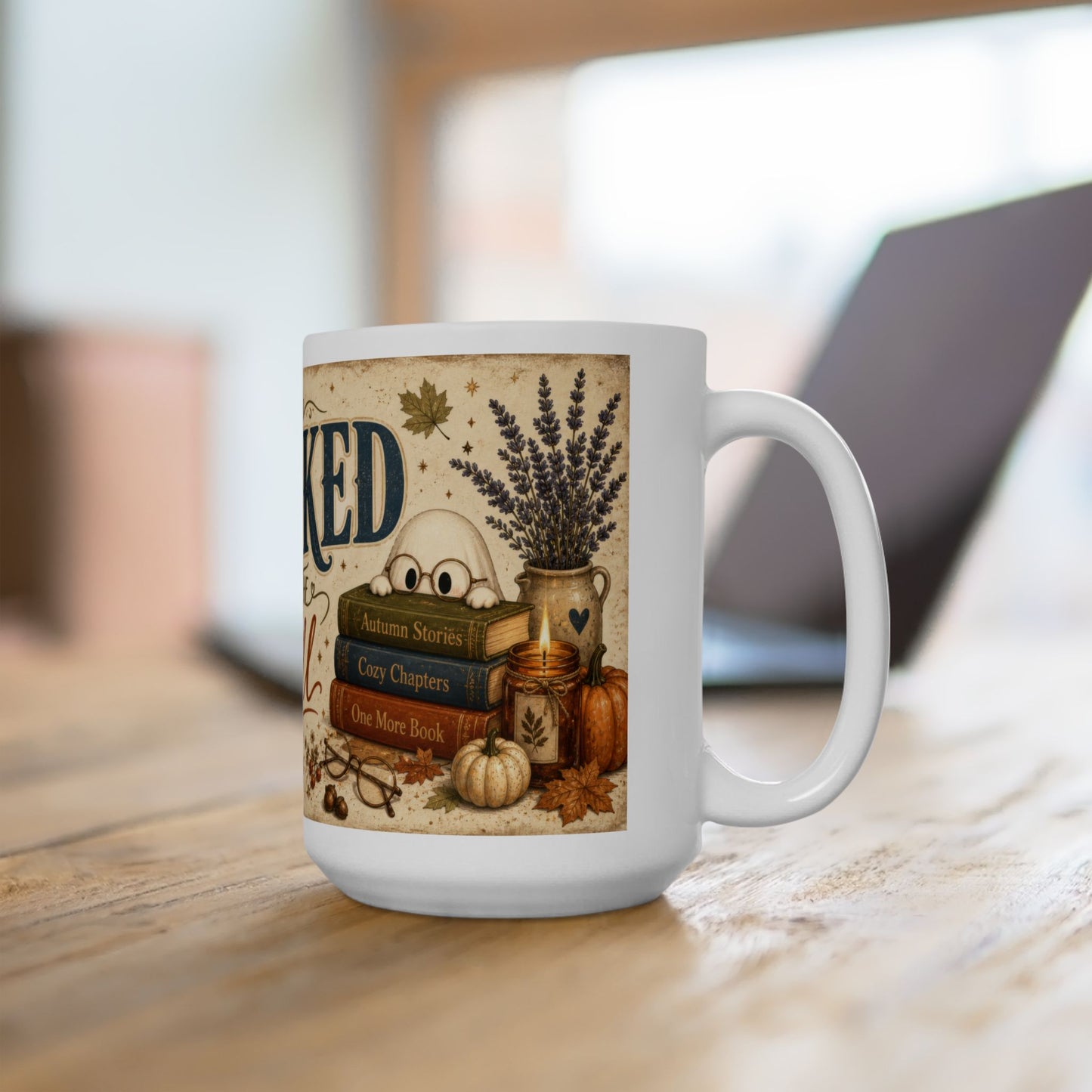 Booked for Fall Mug | Autumn Book Lover Coffee Cup, 15 oz