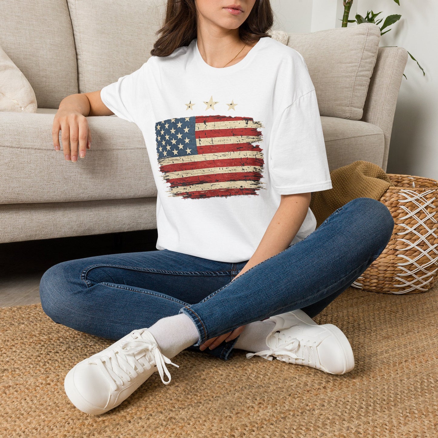 Vintage Distressed American Flag T-Shirt | Patriotic USA Tee | 4th of July Shirt