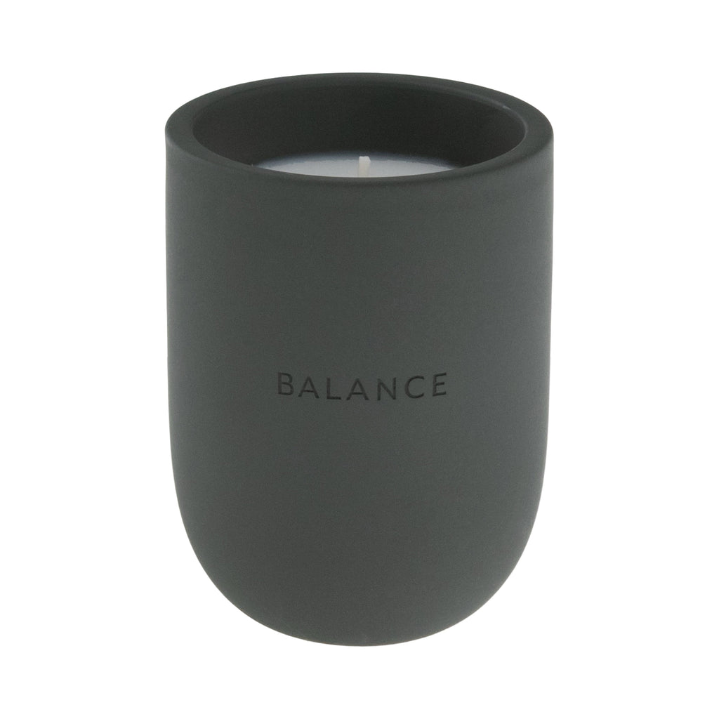 Balance (Balsam + Mahogany + Musk) Scented 1-Wick Ceramic Jar Spa Candle 10Oz.