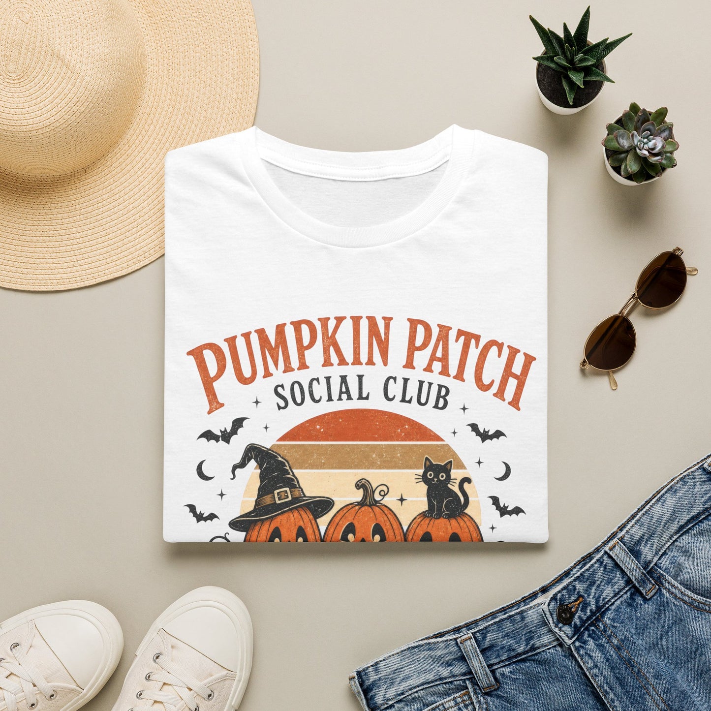 Pumpkin Patch Social Club T-Shirt | Retro Fall Pumpkin Graphic Tee