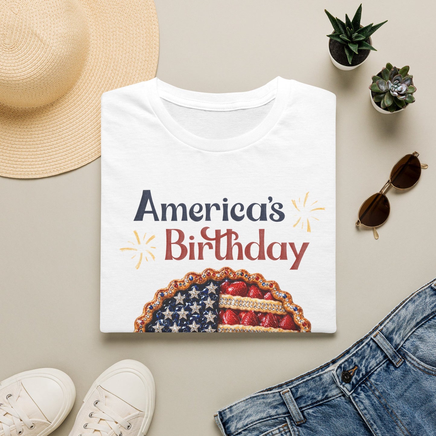 America's Birthday Shirt | Patriotic Pie Graphic Tee | Fourth of July T-Shirt