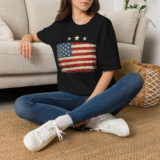 Vintage Distressed American Flag T-Shirt | Patriotic USA Tee | 4th of July Shirt