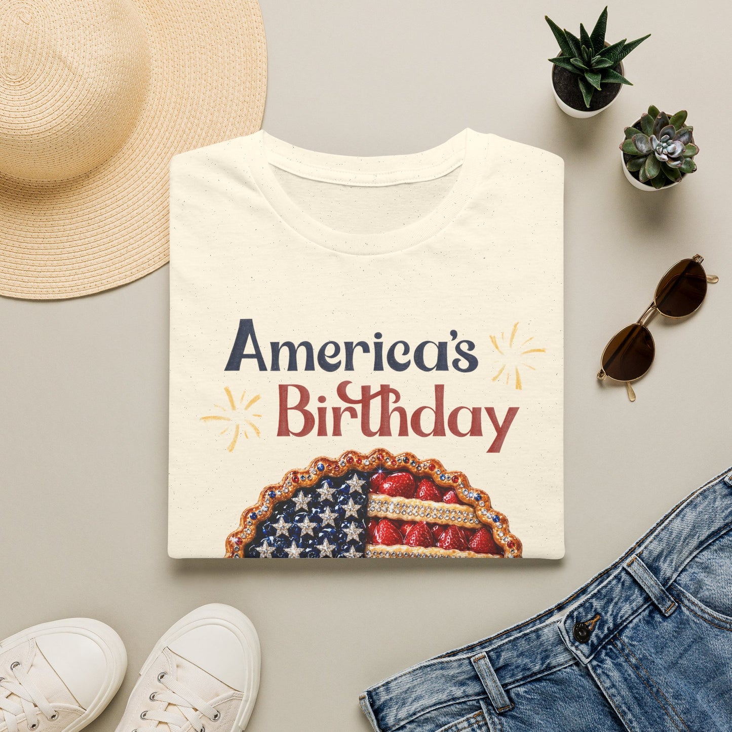 America's Birthday Shirt | Patriotic Pie Graphic Tee | Fourth of July T-Shirt