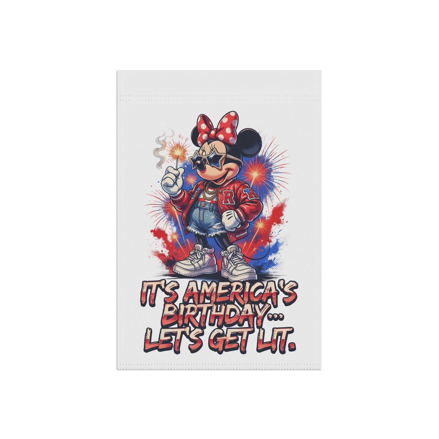 Patriotic Garden Flag | It's America's Birthday Let's Get Lit | Double-Sided 4th of July Outdoor Yard Flag