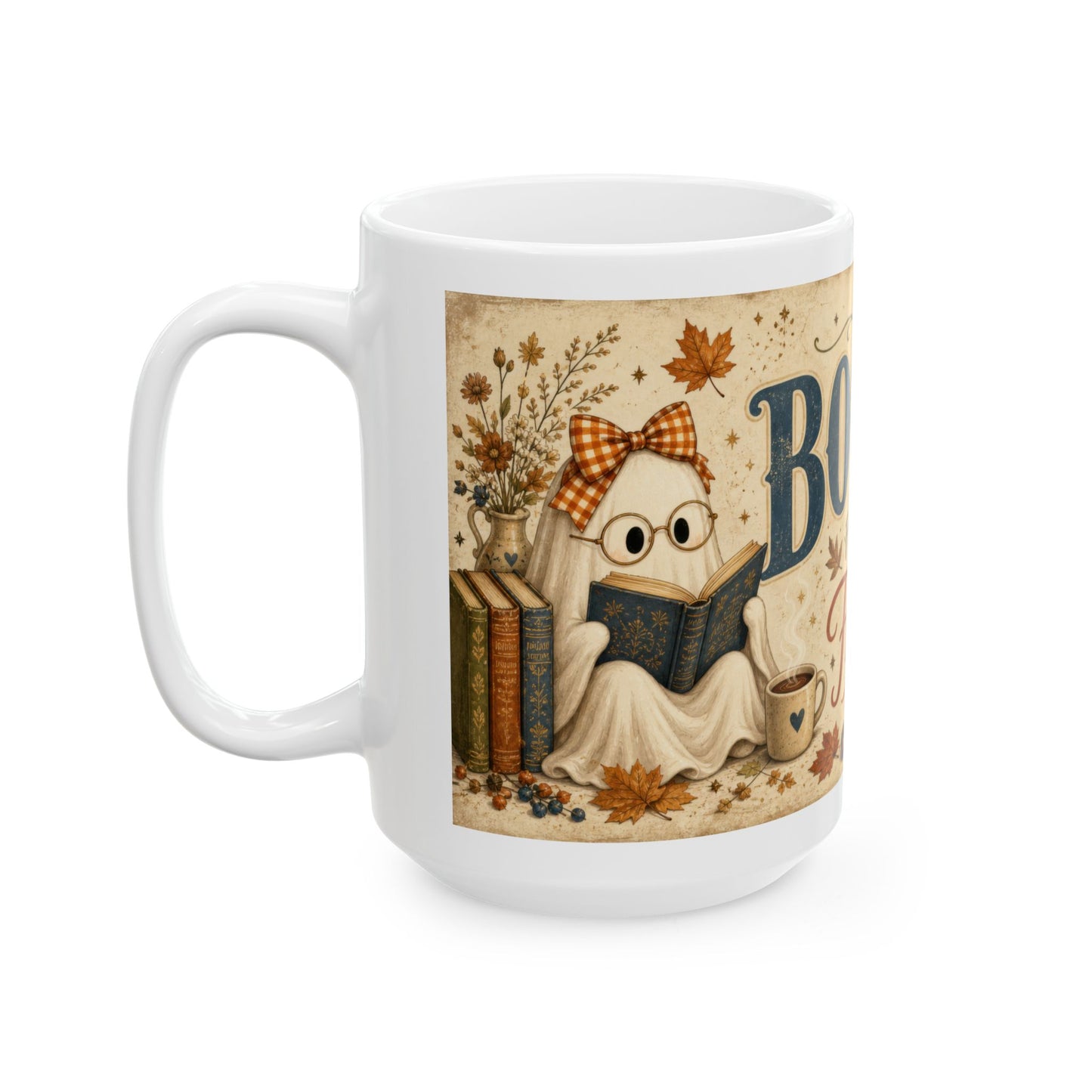 Booked for Fall Mug | Autumn Book Lover Coffee Cup, 15 oz