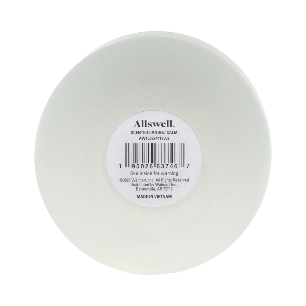 Calm (Coconut + Citrus + Amber) Scented 1-Wick Ceramic Jar Spa Candle 10Oz.