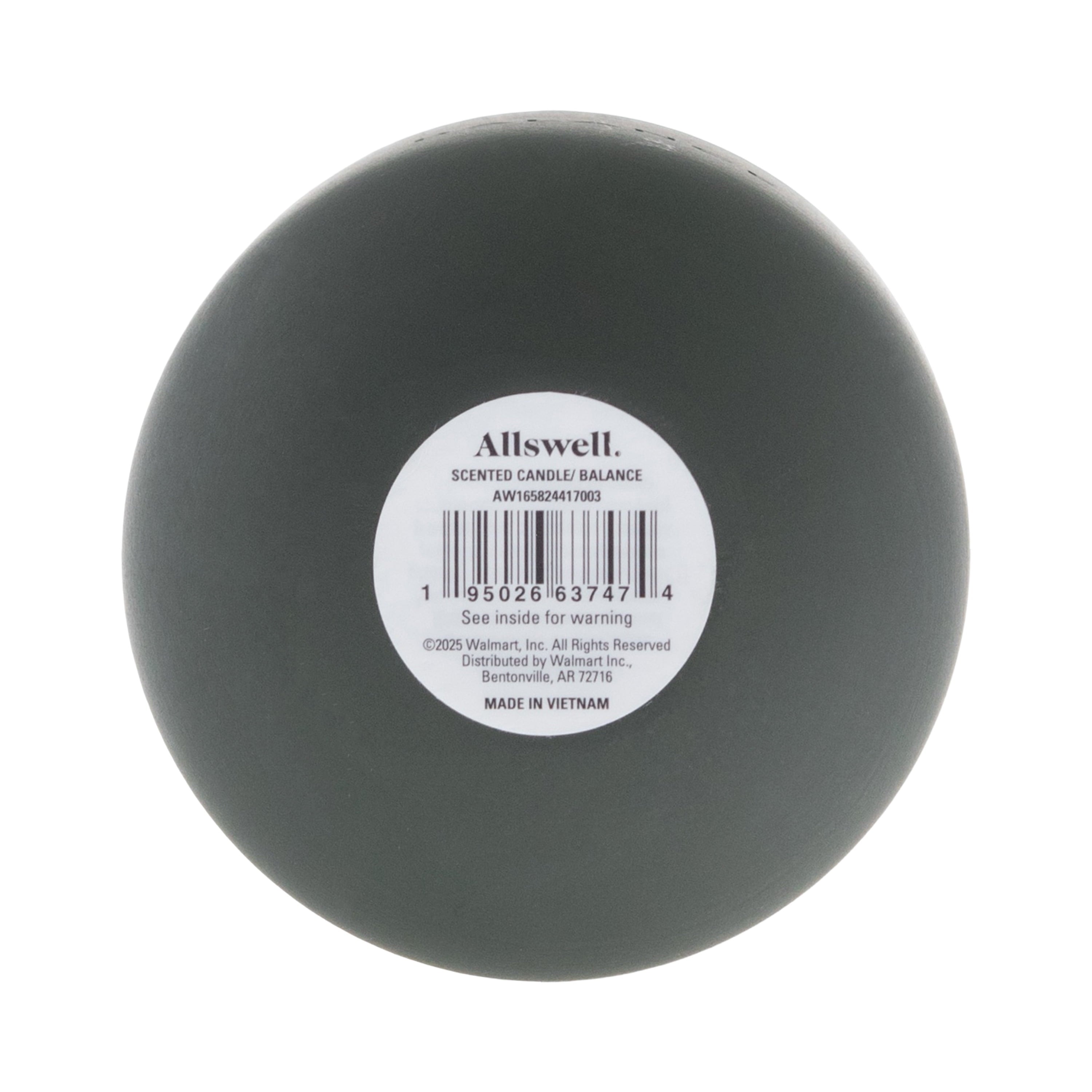 Balance (Balsam + Mahogany + Musk) Scented 1-Wick Ceramic Jar Spa Candle 10Oz.