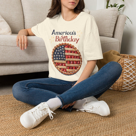 America's Birthday Shirt | Patriotic Pie Graphic Tee | Fourth of July T-Shirt