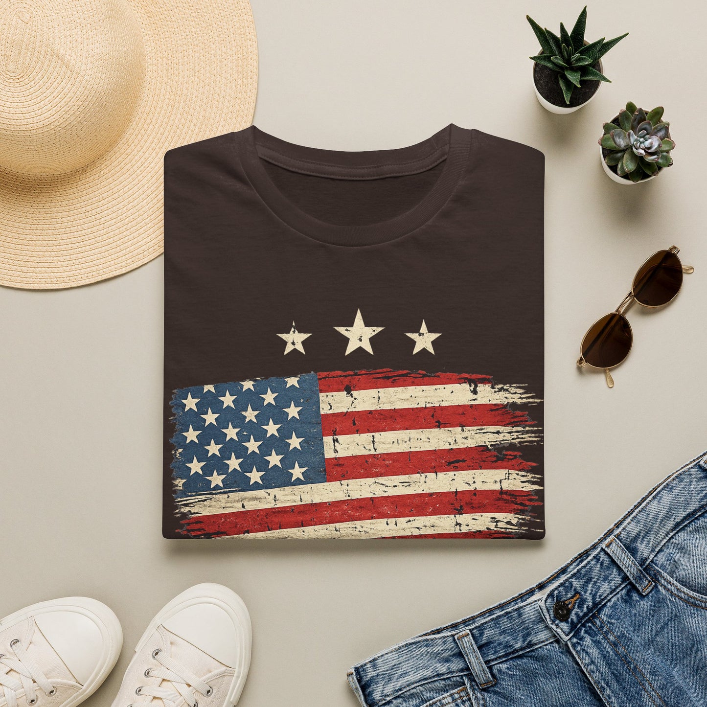 Vintage Distressed American Flag T-Shirt | Patriotic USA Tee | 4th of July Shirt