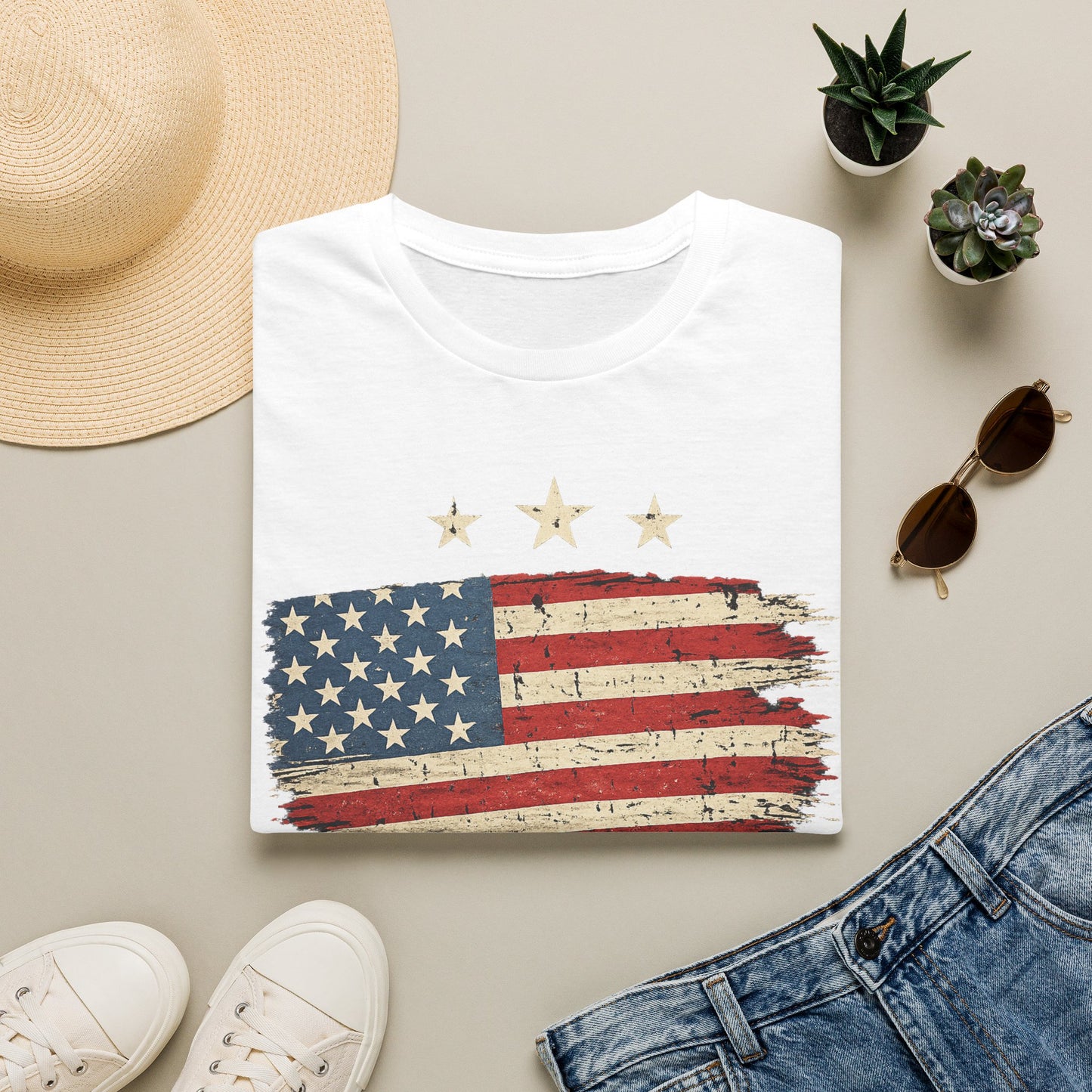 Vintage Distressed American Flag T-Shirt | Patriotic USA Tee | 4th of July Shirt