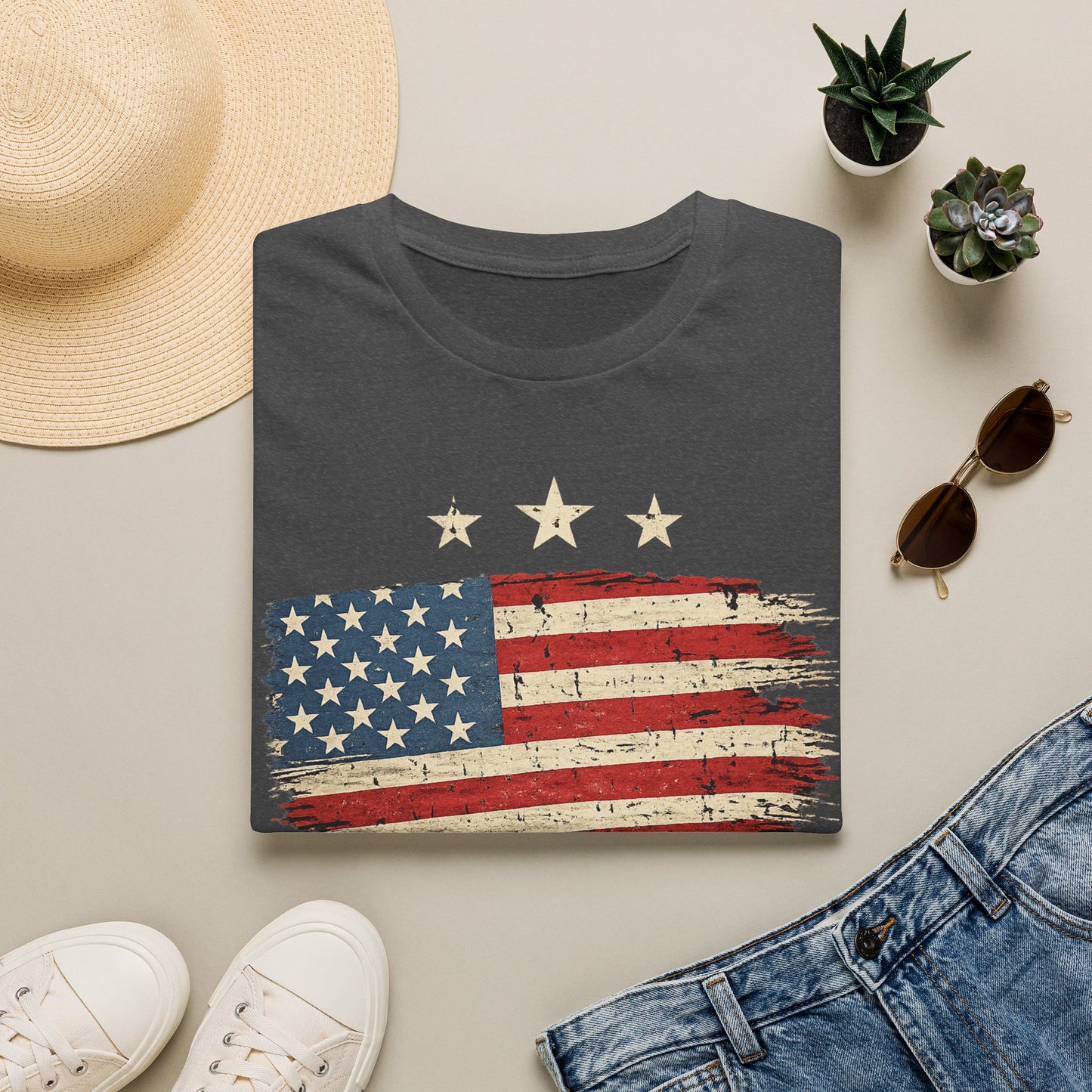 Vintage Distressed American Flag T-Shirt | Patriotic USA Tee | 4th of July Shirt