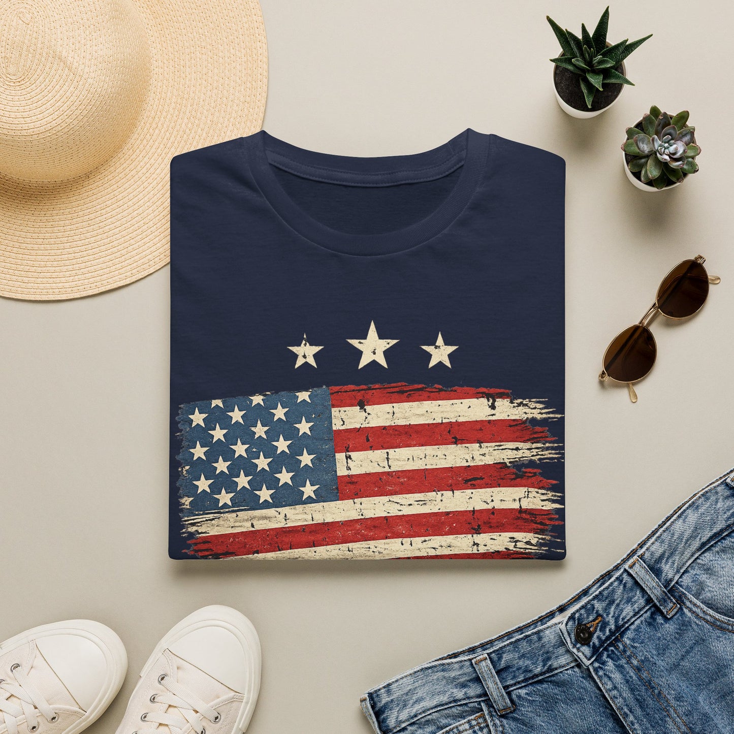 Vintage Distressed American Flag T-Shirt | Patriotic USA Tee | 4th of July Shirt