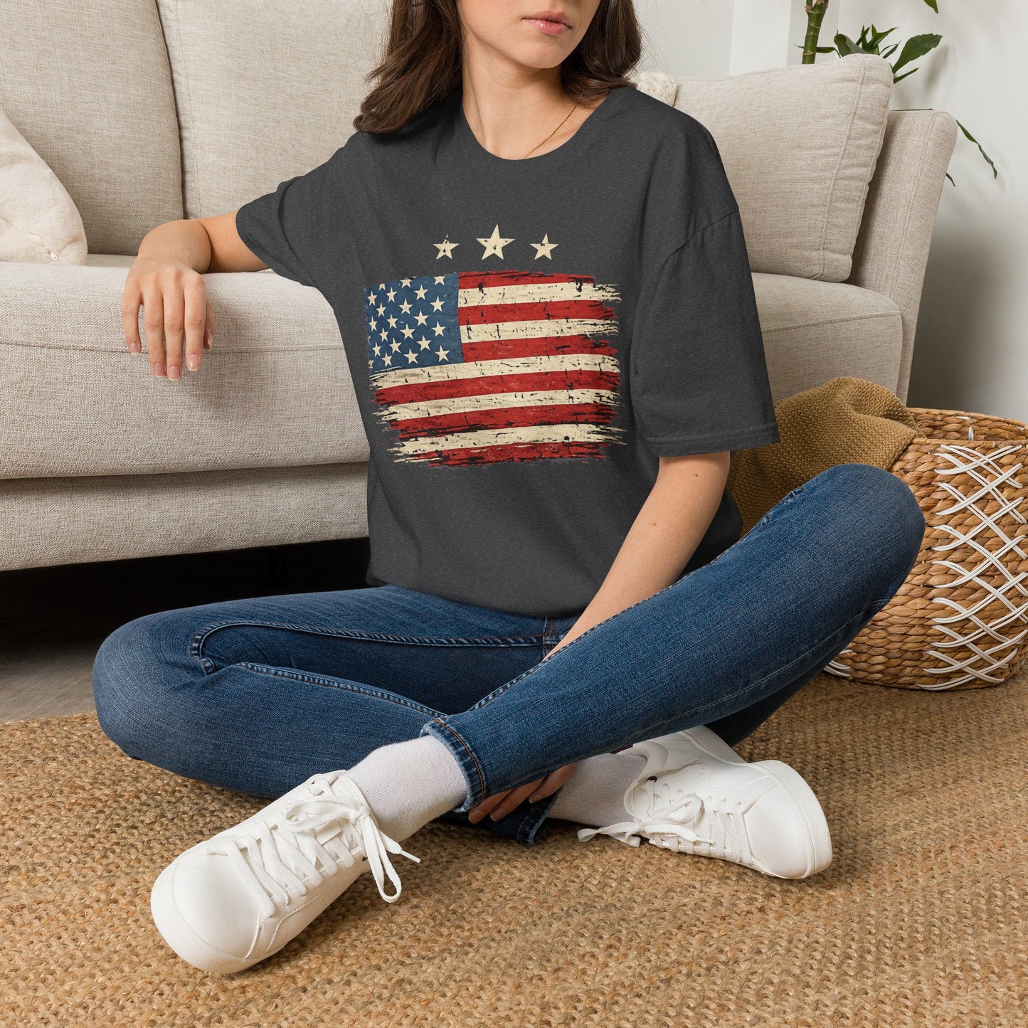 Vintage Distressed American Flag T-Shirt | Patriotic USA Tee | 4th of July Shirt