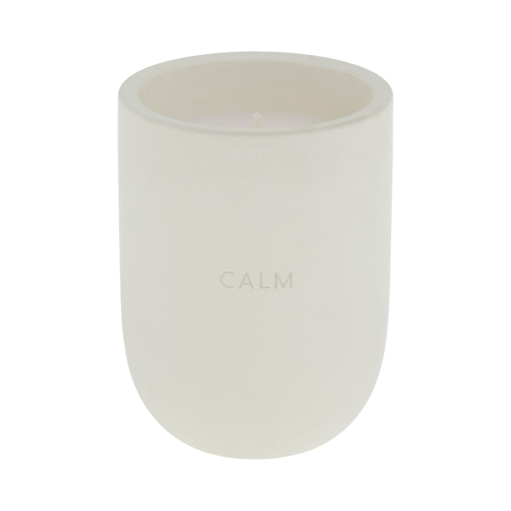 Calm (Coconut + Citrus + Amber) Scented 1-Wick Ceramic Jar Spa Candle 10Oz.