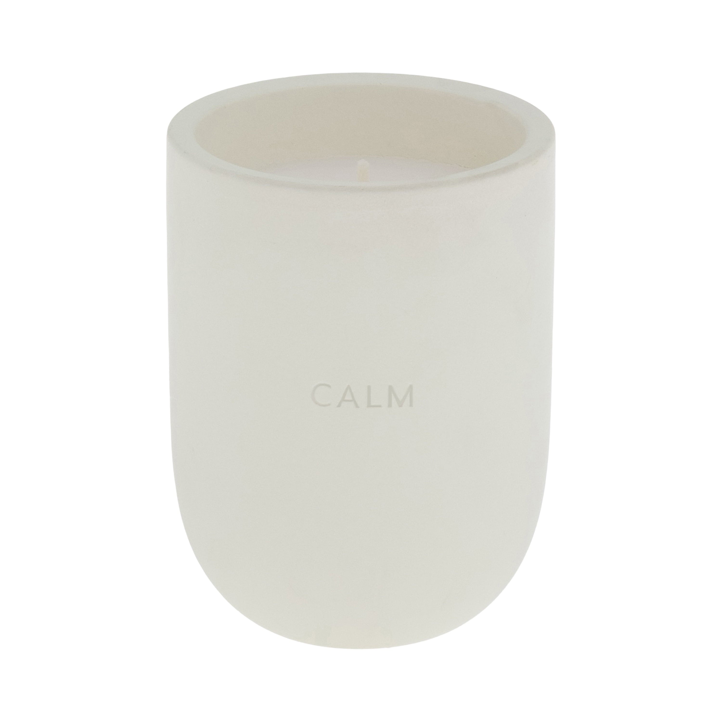 Calm (Coconut + Citrus + Amber) Scented 1-Wick Ceramic Jar Spa Candle 10Oz.