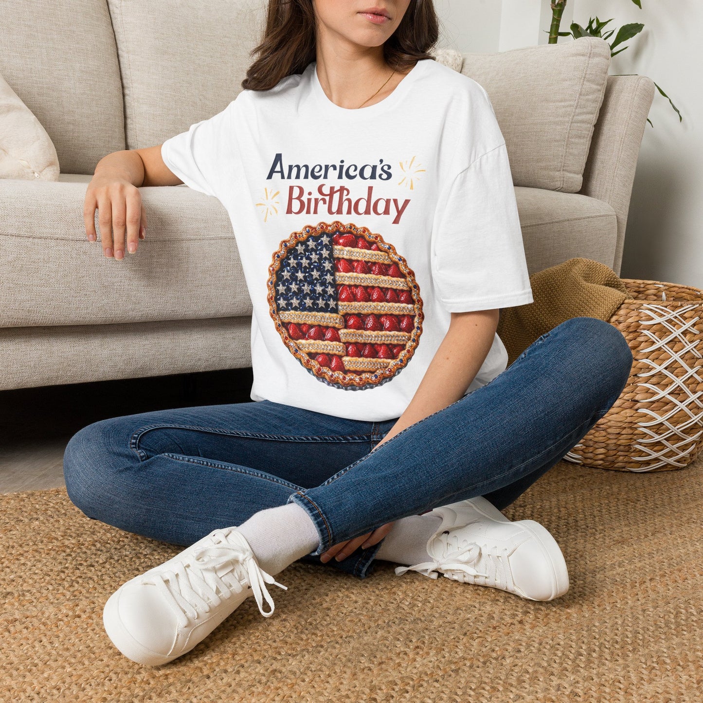 America's Birthday Shirt | Patriotic Pie Graphic Tee | Fourth of July T-Shirt