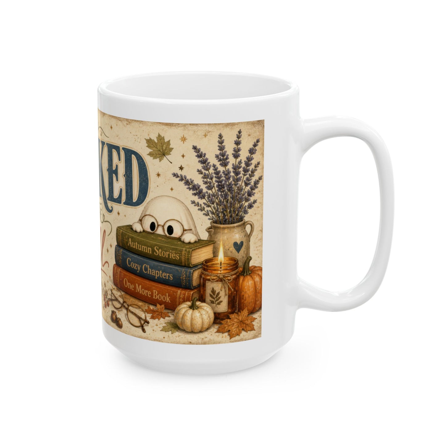 Booked for Fall Mug | Autumn Book Lover Coffee Cup, 15 oz