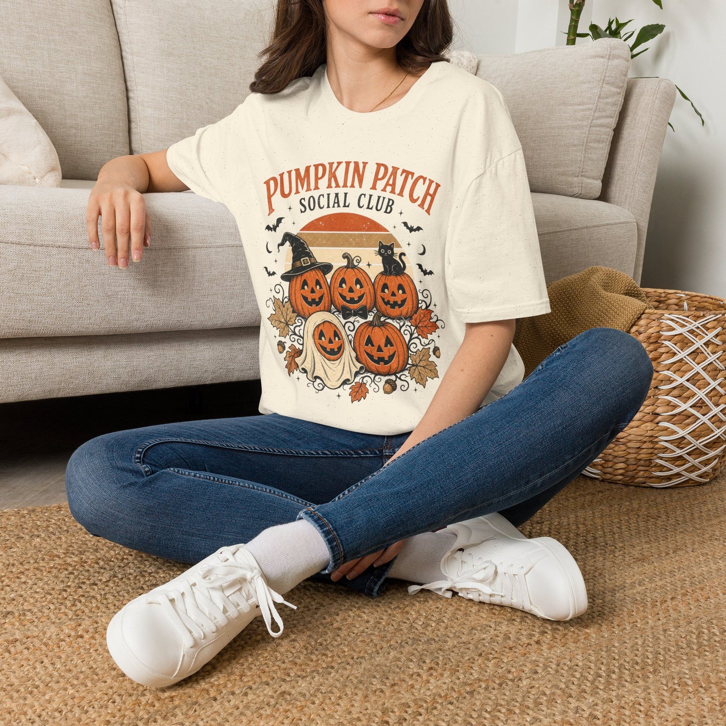 Pumpkin Patch Social Club T-Shirt | Retro Fall Pumpkin Graphic Tee