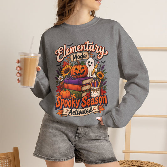 Elementary Mode Spooky Season Sweatshirt | Halloween Teacher Crewneck