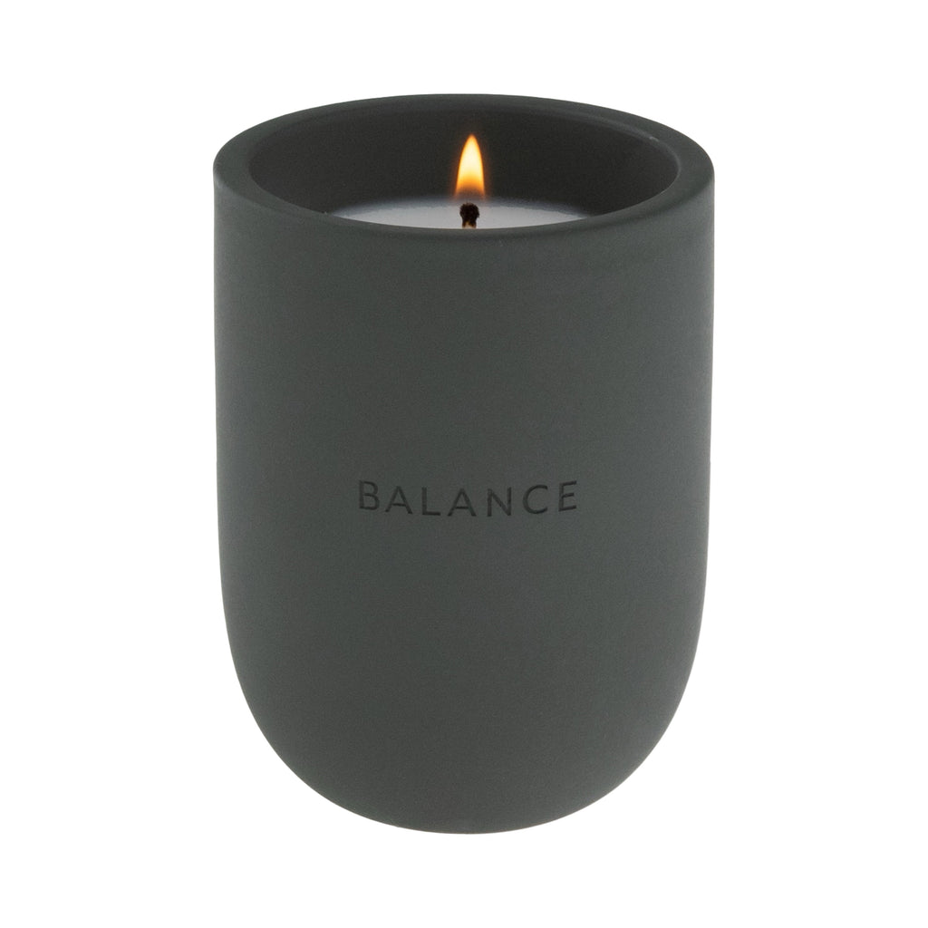 Balance (Balsam + Mahogany + Musk) Scented 1-Wick Ceramic Jar Spa Candle 10Oz.