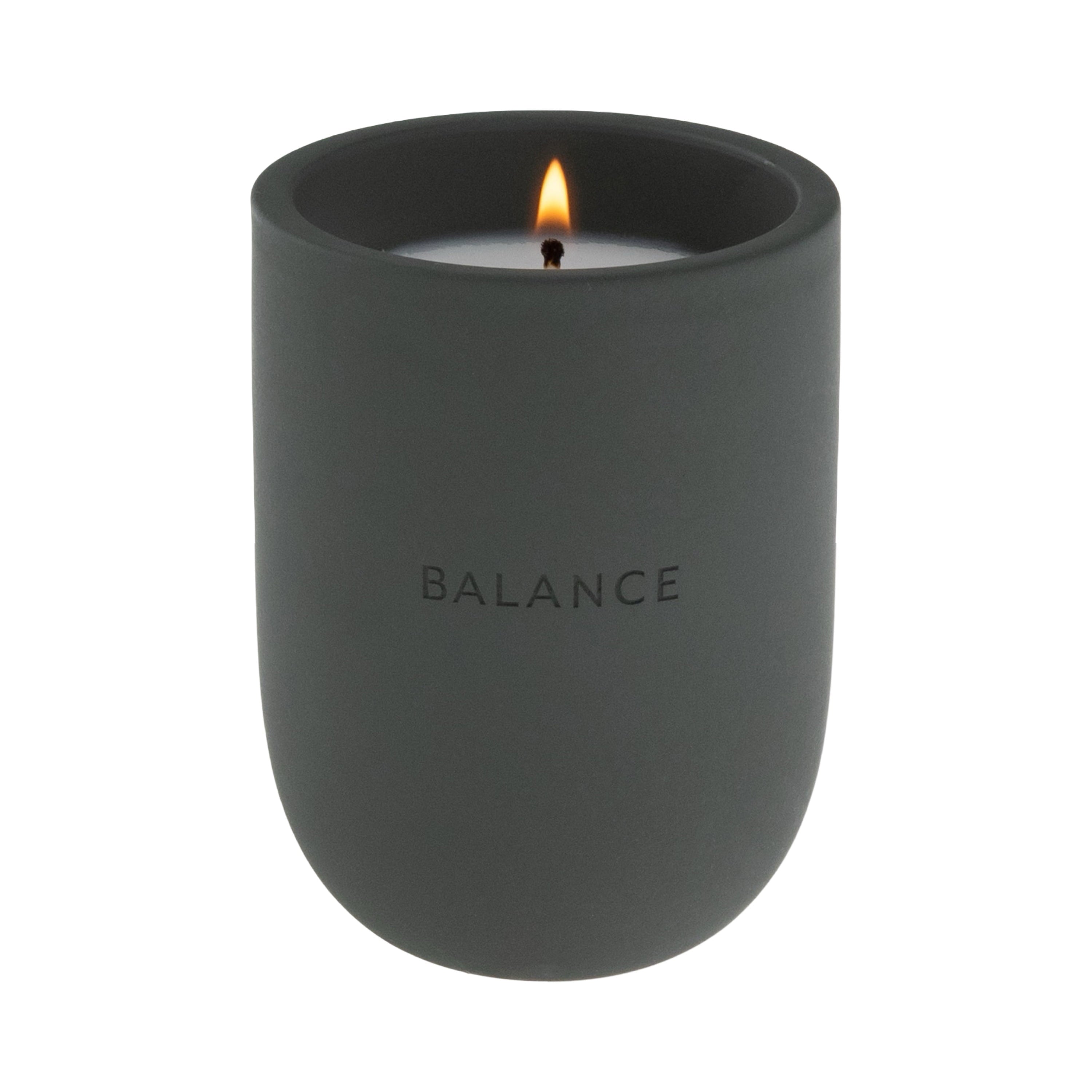 Balance (Balsam + Mahogany + Musk) Scented 1-Wick Ceramic Jar Spa Candle 10Oz.