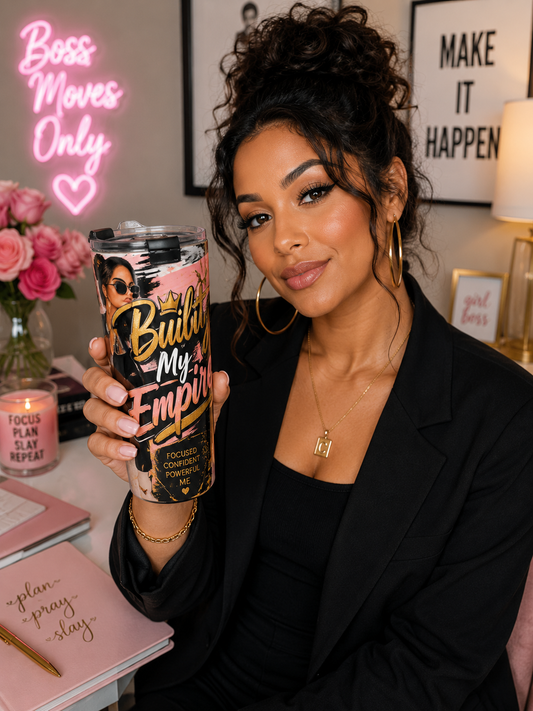 Built My Empire 20oz Skinny Tumbler | Inspirational Coffee Mug | Boss Babe Travel Cup | Gift for Entrepreneur