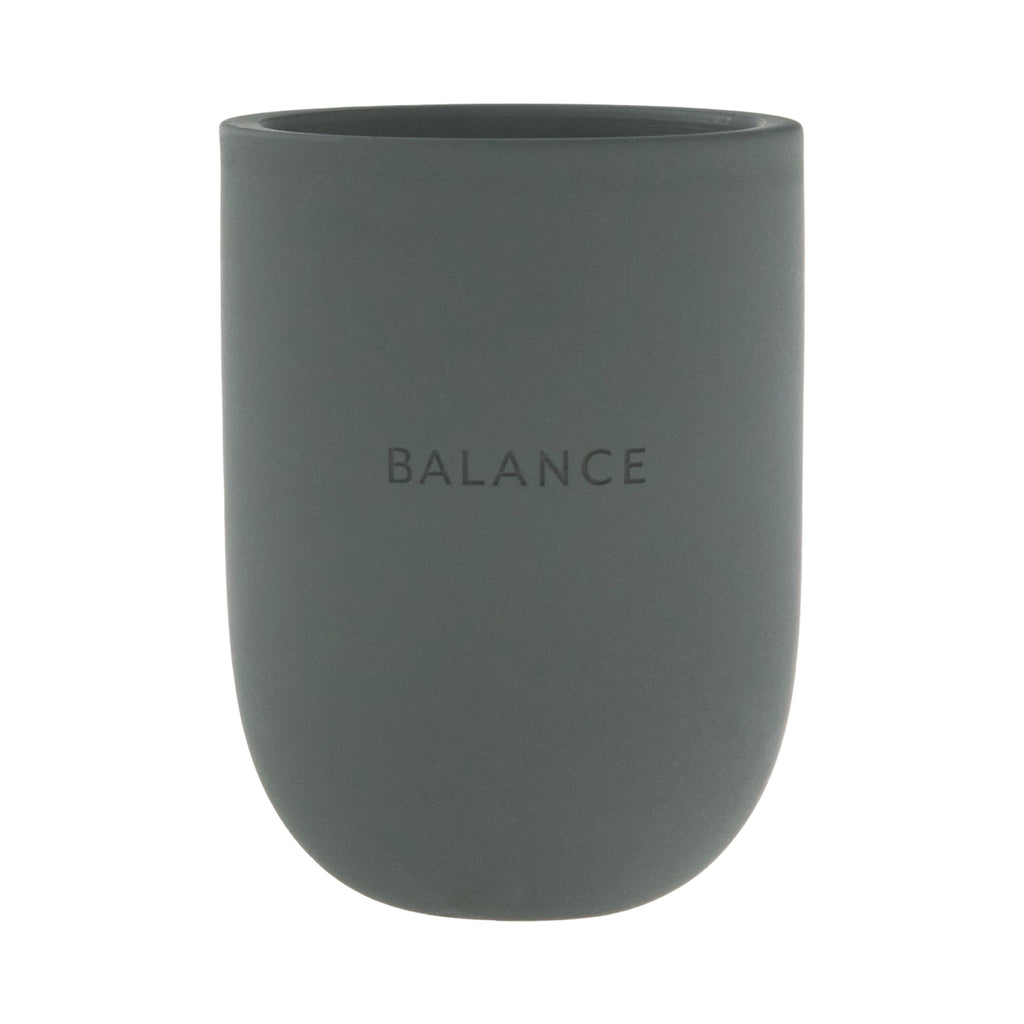 Balance (Balsam + Mahogany + Musk) Scented 1-Wick Ceramic Jar Spa Candle 10Oz.