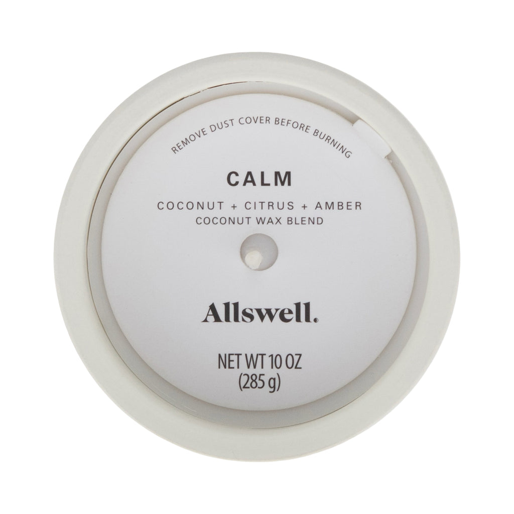 Calm (Coconut + Citrus + Amber) Scented 1-Wick Ceramic Jar Spa Candle 10Oz.