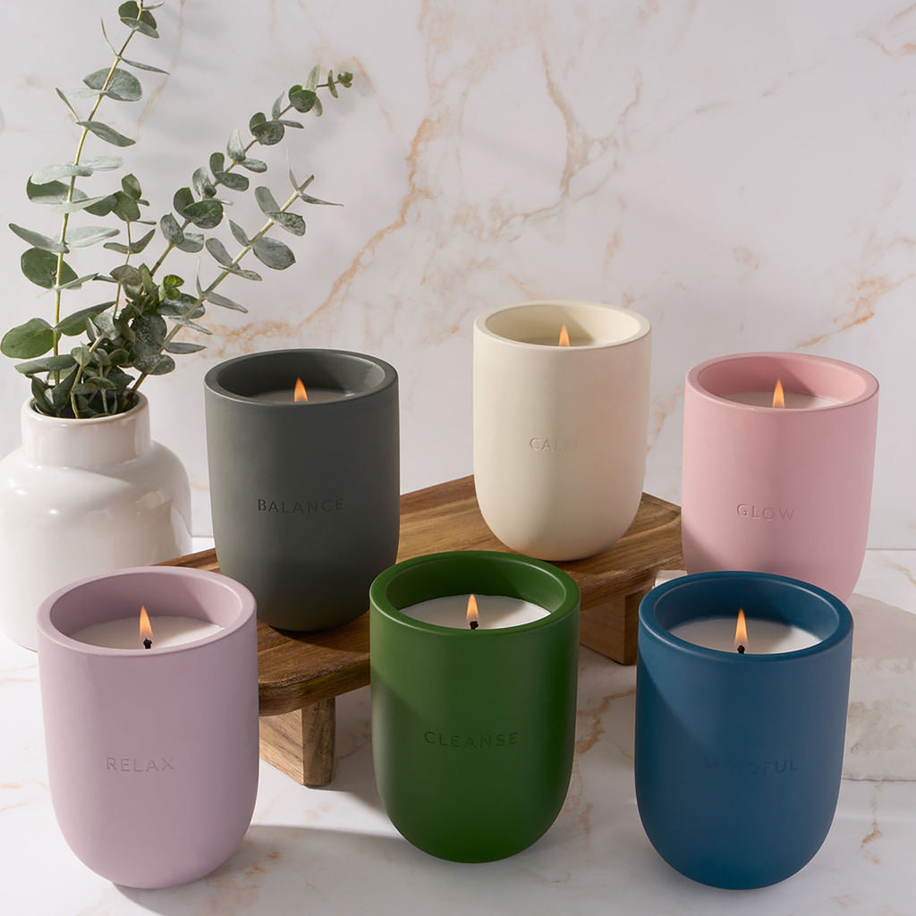 Calm (Coconut + Citrus + Amber) Scented 1-Wick Ceramic Jar Spa Candle 10Oz.