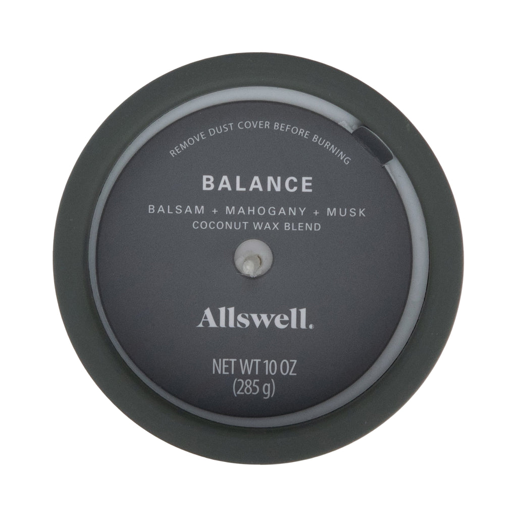 Balance (Balsam + Mahogany + Musk) Scented 1-Wick Ceramic Jar Spa Candle 10Oz.