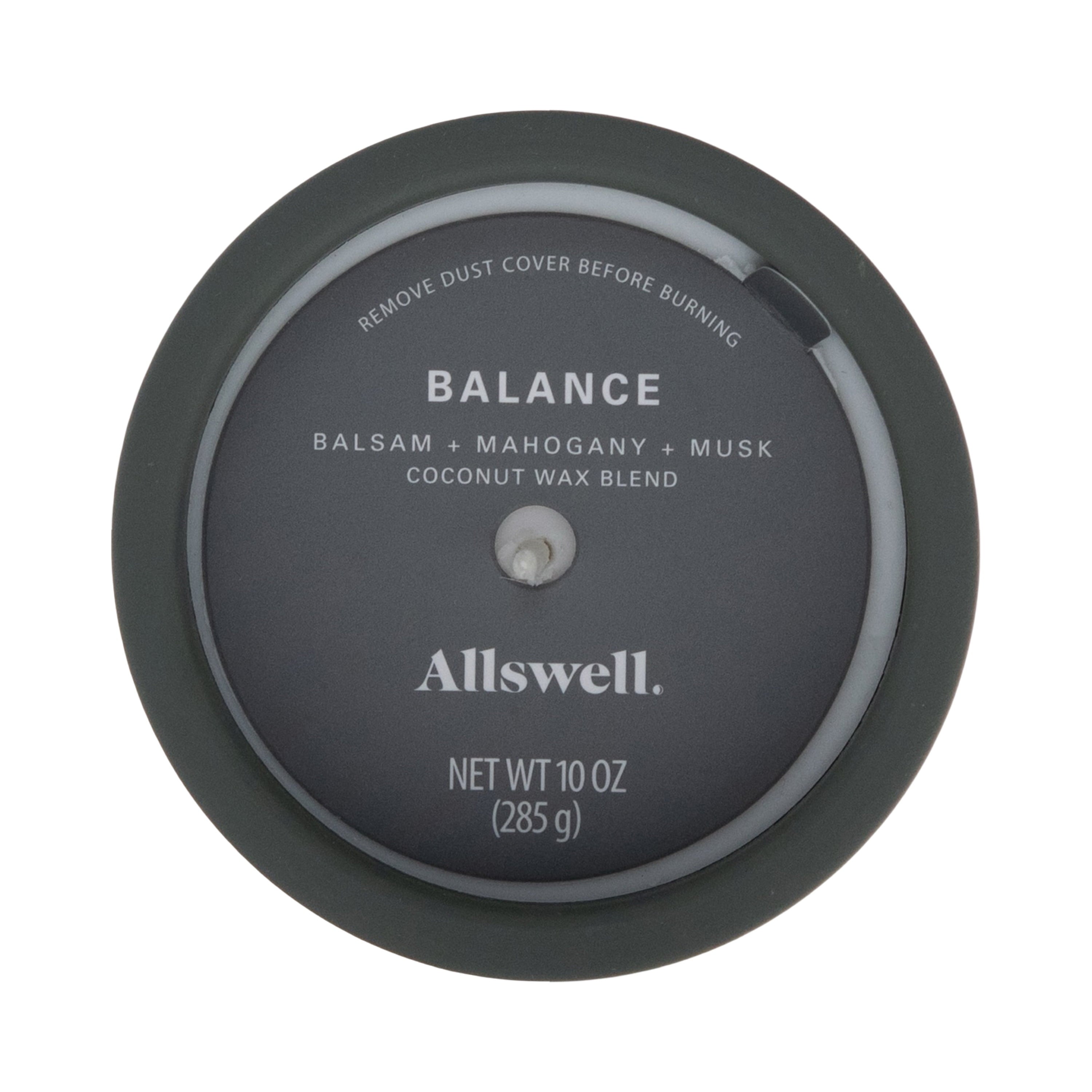 Balance (Balsam + Mahogany + Musk) Scented 1-Wick Ceramic Jar Spa Candle 10Oz.